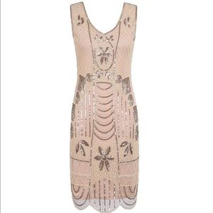 Women's Retro 1920s Beaded Sequined Flapper Dress